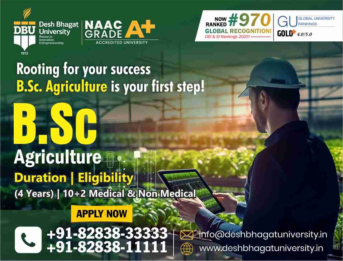 BSc Agriculture Course: Details, Fees, Eligibility, Admission