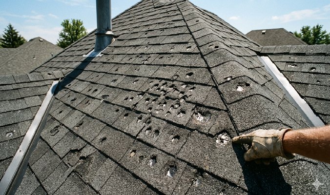 What Does Hail Damage Look Like On A Roof?