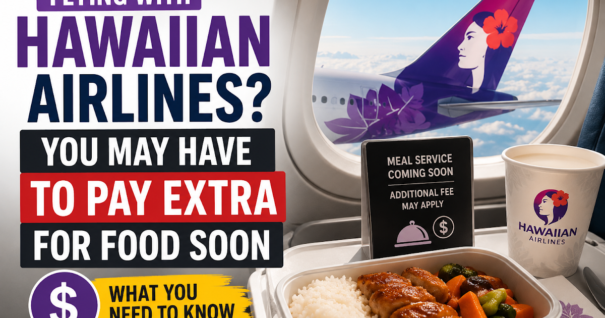 Flying with Hawaiian Airlines? You May Have to Pay Extra for Food Soon