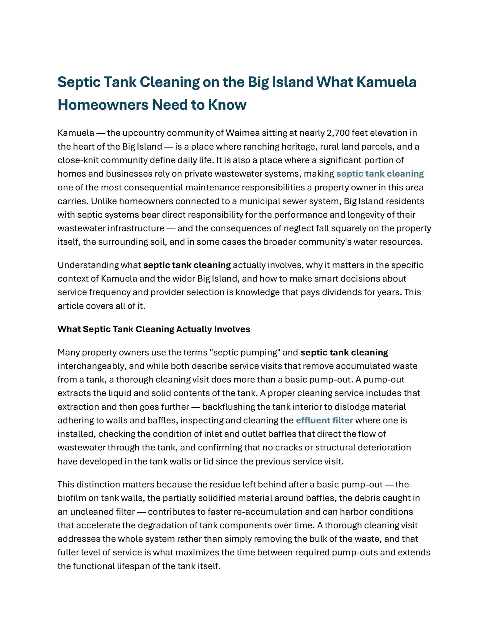 Septic Tank Cleaning in Kamuela — What Big Island Homeowners Must Know by 2benvironmental - Issuu