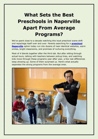 What Sets the Best Preschools in Naperville Apart From Average Programs